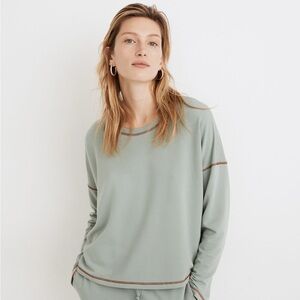 Madewell MWL Superbrushed Contrast-Stitched Easygoing Sweatshirt • NWOT